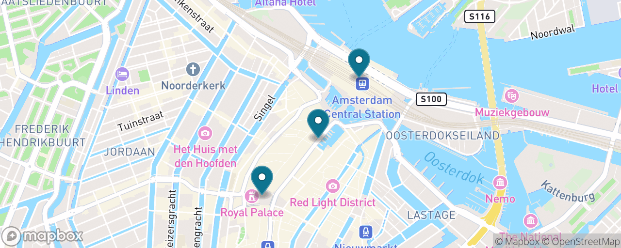 Map of the stops on “Amsterdam by Canal — the Gentle Classic”