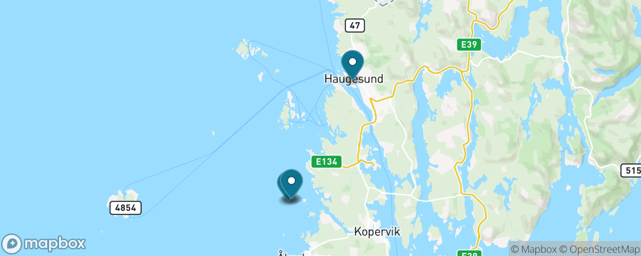 Map of the stops on “Røvær Island Escape”