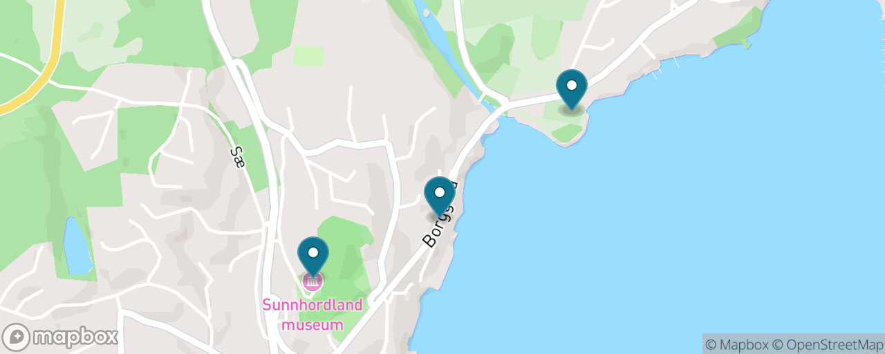 Map of the stops on “Sunnhordland Open-Air Museum & the Herring Story”