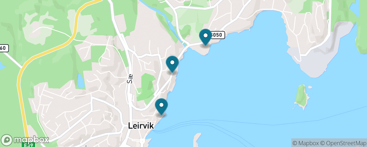Map of the stops on “Leirvik on Foot”
