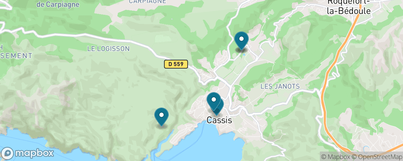 Map of the stops on “Cassis & the Calanques by Train and Boat”