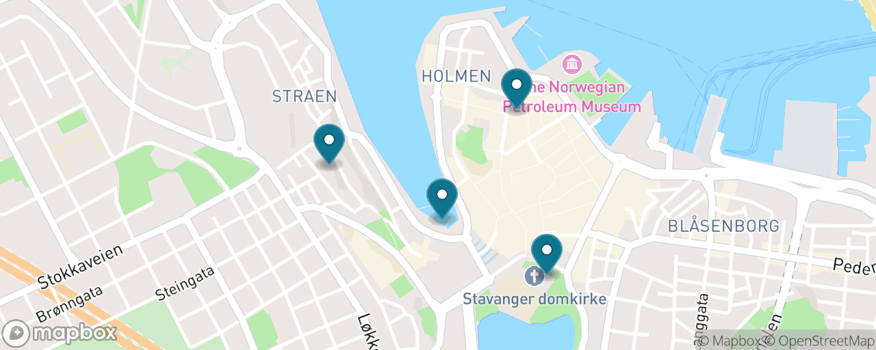 Map of the stops on “The Stavanger Classic”