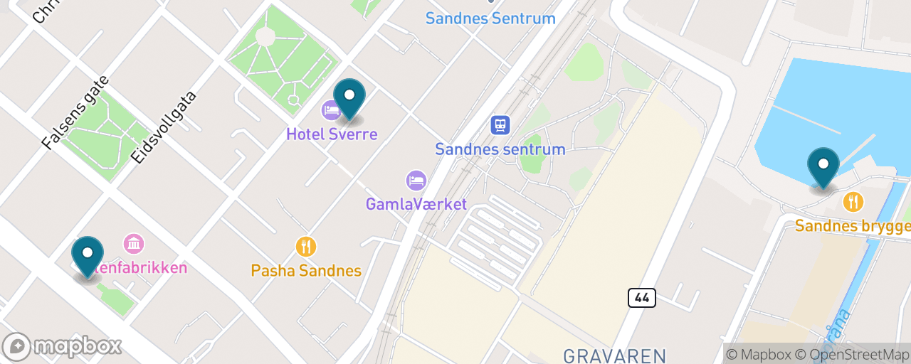 Map of the stops on “Sandnes on Foot — Waterfront, Shops & Science”