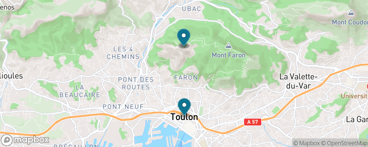 Map of the stops on “Mont Faron & the Toulon Heights”