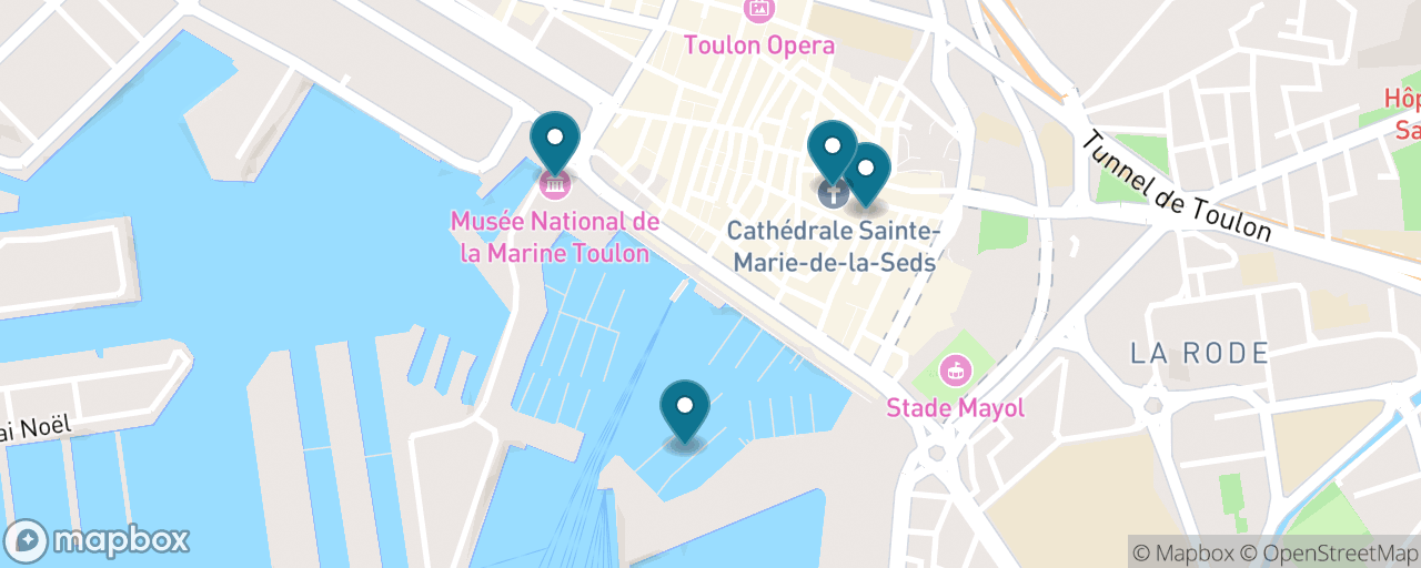 Map of the stops on “Toulon by Bateau-Bus”