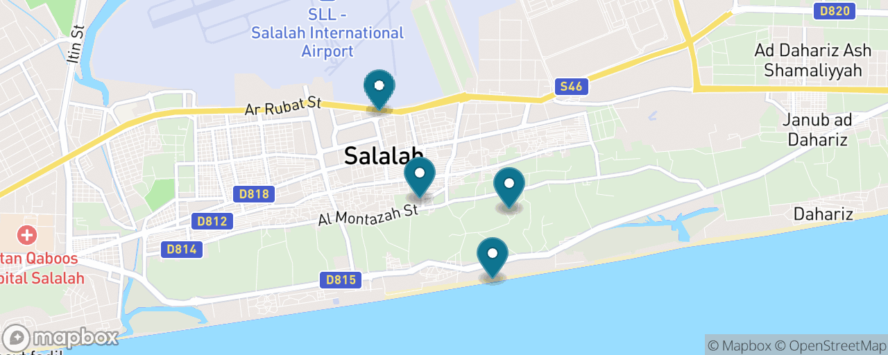 Map of the stops on “Salalah on the Cheap: Souq, Stalls & Sand”