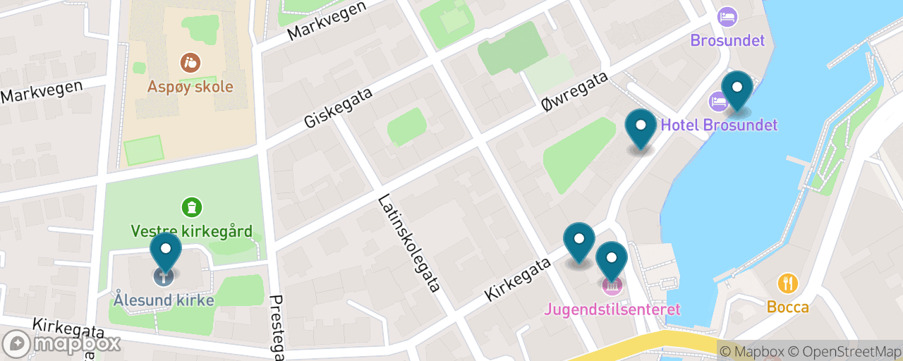 Map of the stops on “Ålesund in the Rain”