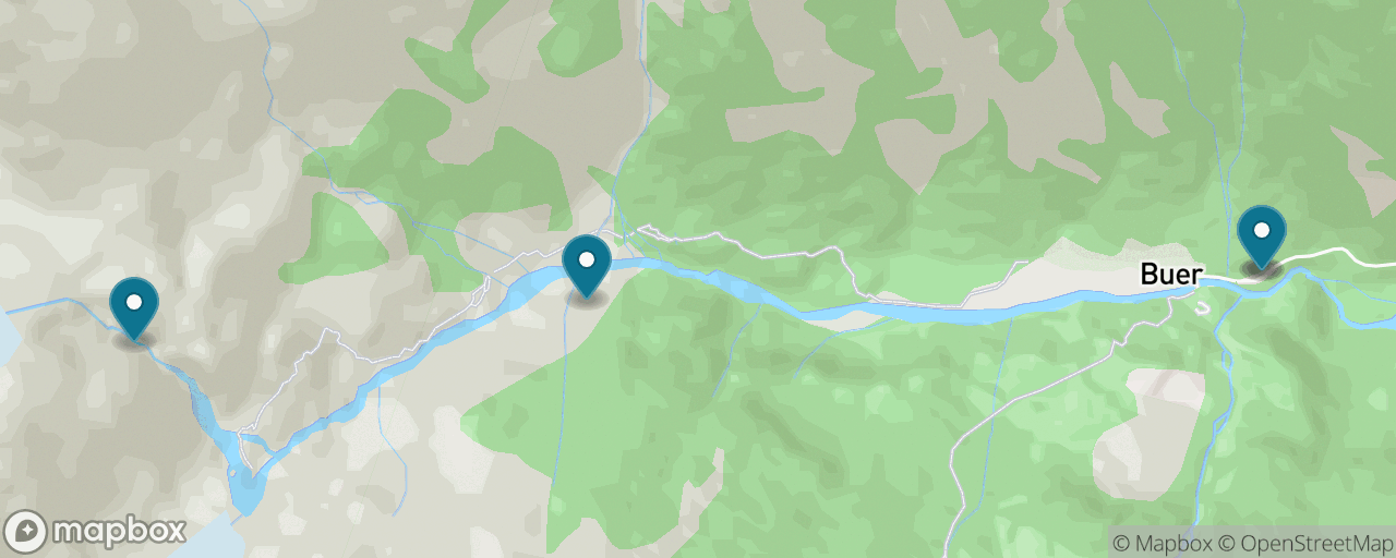 Map of the stops on “Buerbreen — Hike to the Edge of Folgefonna”