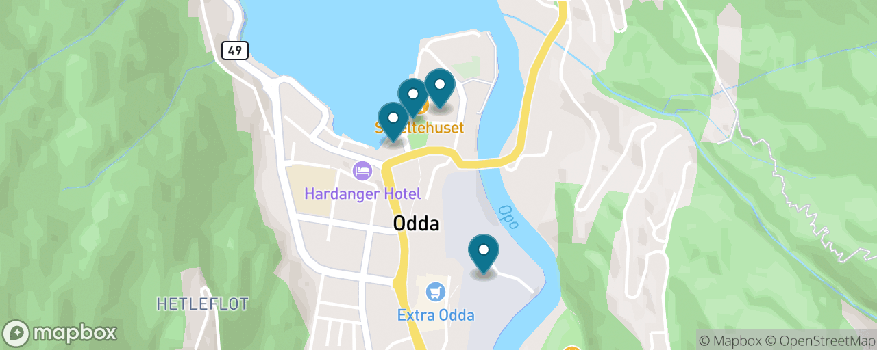 Map of the stops on “Smelteverket, the Old Church & the Waterfront”