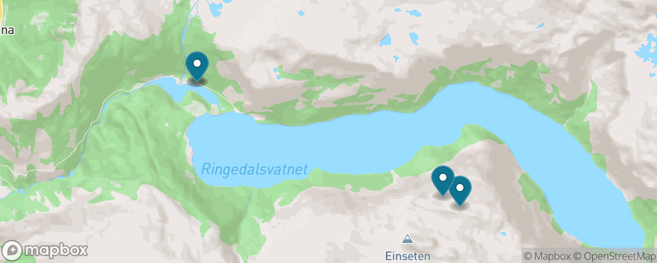 Map of the stops on “The Trolltunga Country by Shuttle (without the 12-hour hike)”