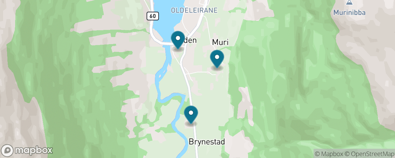 Map of the stops on “Singerheimen & the Olden Churches”