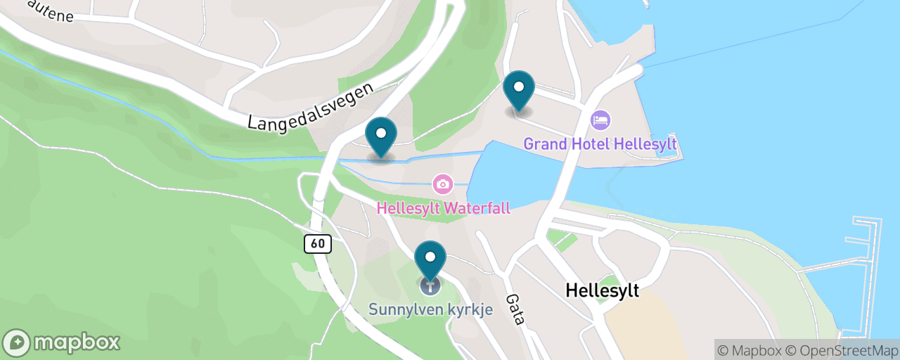 Map of the stops on “Hellesylt Waterfall & Village Walk”