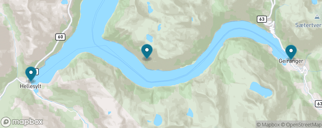 Map of the stops on “Geirangerfjord Ferry Round Trip”