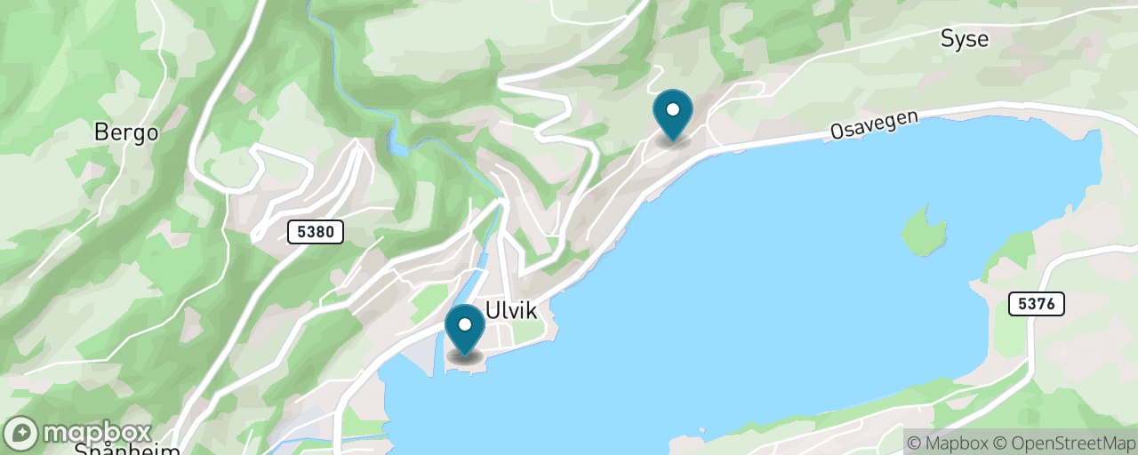 Map of the stops on “Guided Sea Kayak on the Hardangerfjord”