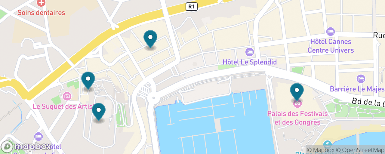 Map of the stops on “Cannes Old Town & Icons Classic”