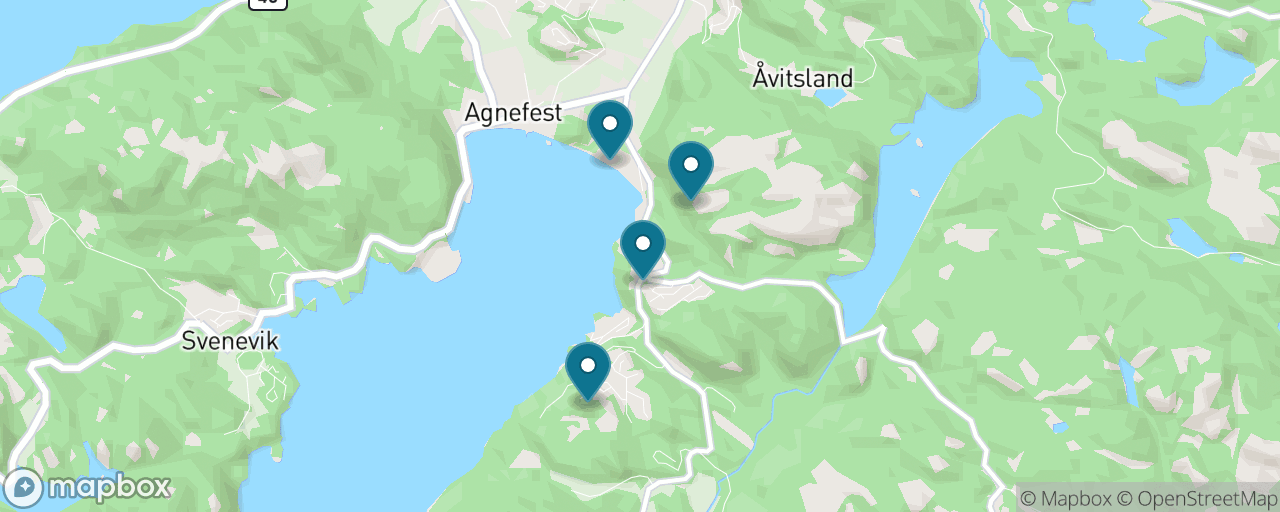 Map of the stops on “Rosfjord Headland Hike: Månen and Øydnatoppen”