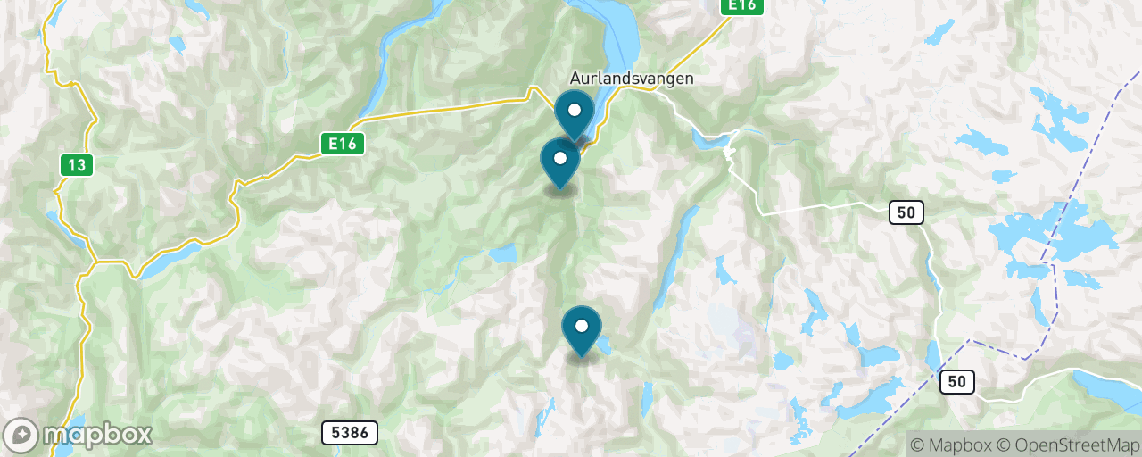Map of the stops on “The Flåm Railway Round-Trip”