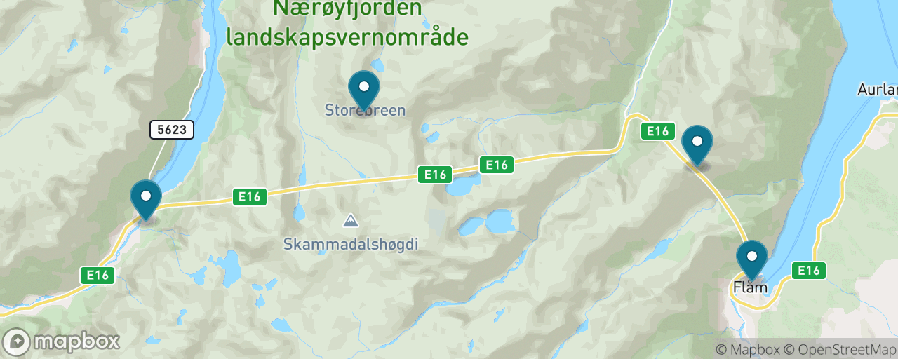 Map of the stops on “Nærøyfjord UNESCO Fjord Cruise”