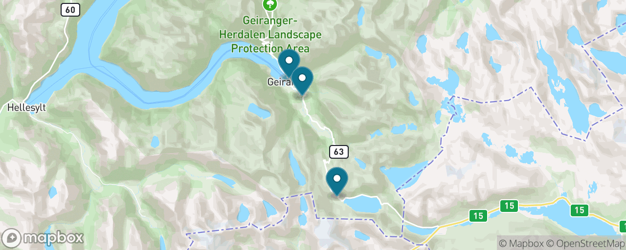 Map of the stops on “Dalsnibba Skywalk & the Golden Route”