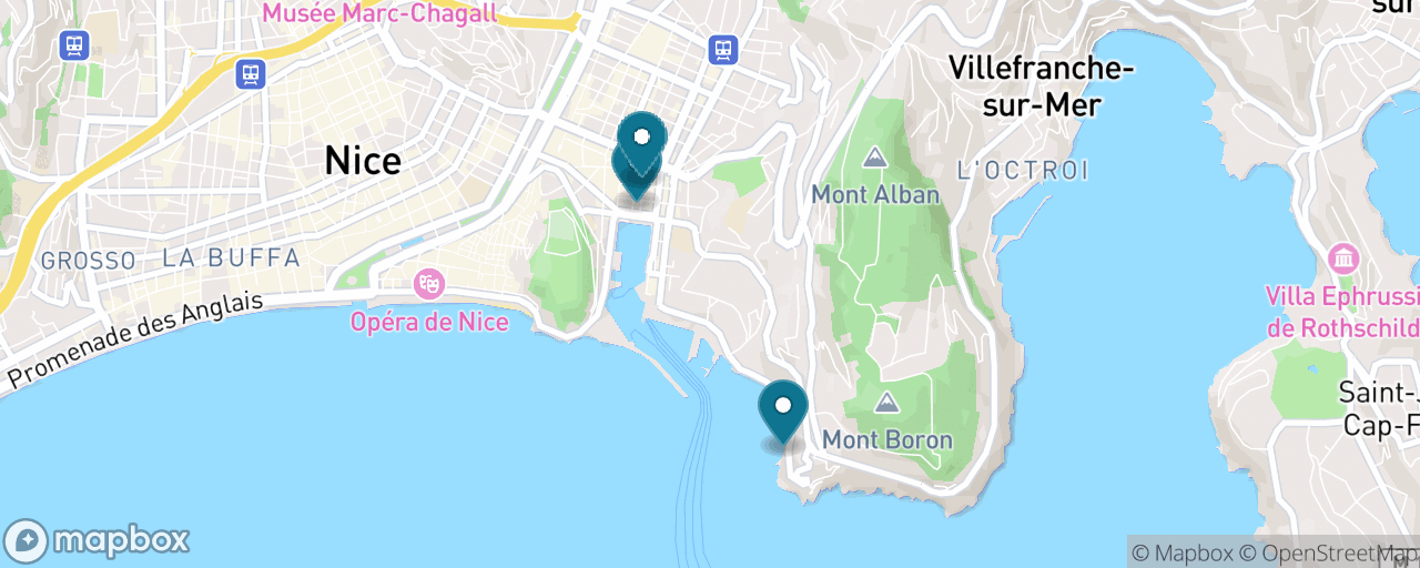 Map of the stops on “Old Port, Socca and Coco Beach: a Short Call”