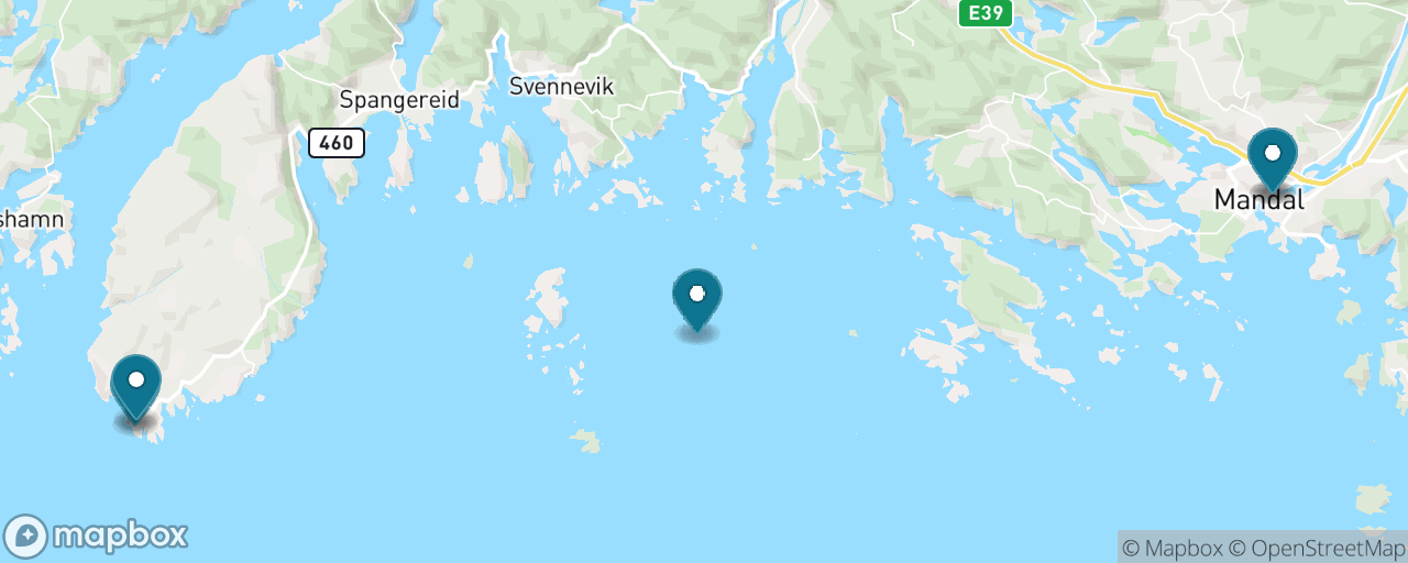 Map of the stops on “Lindesnes Lighthouse Self-Drive”