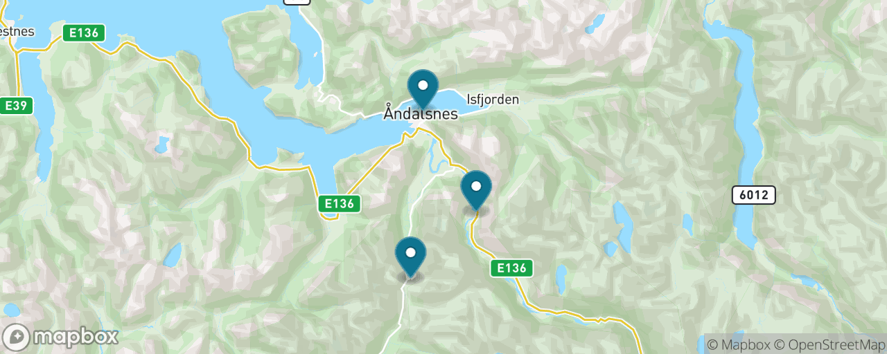 Map of the stops on “Trollstigen: the 11 Hairpins by Guided Bus”