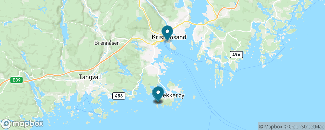 Map of the stops on “Møvik Cannon Museum — the Giant Gun”