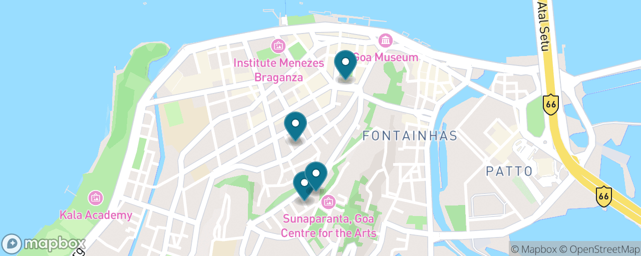 Map of the stops on “Panaji's Painted Quarter”