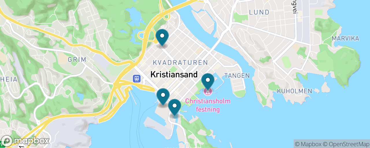 Map of the stops on “The Kristiansand Classic”