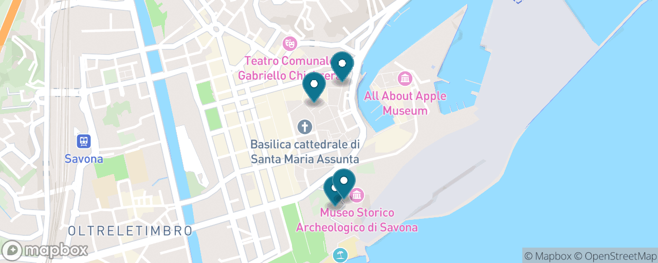Map of the stops on “Priamàr Fortress & the City Museums”