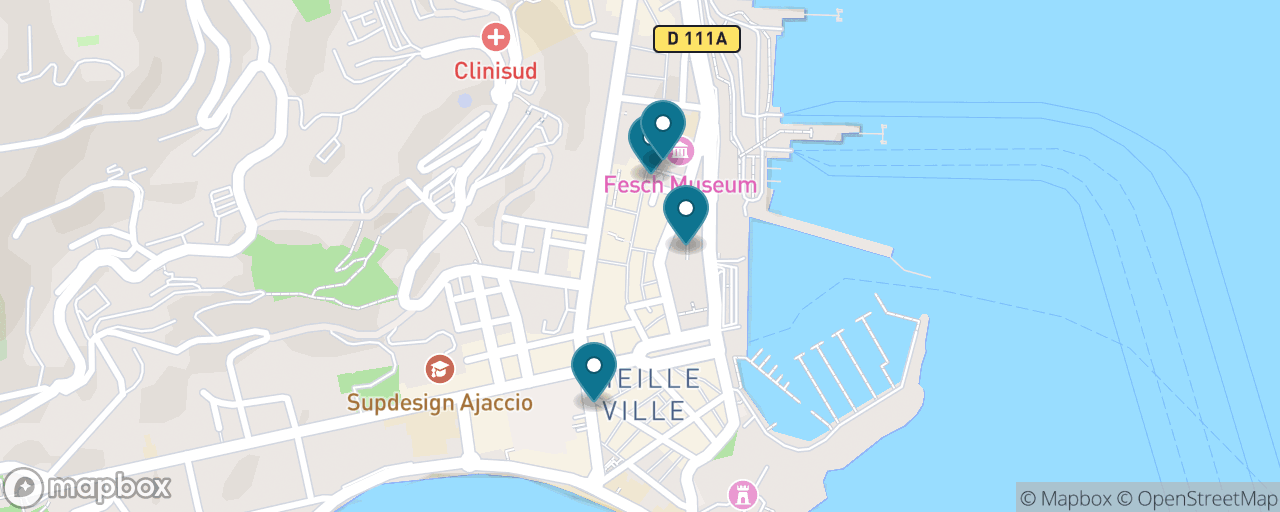 Map of the stops on “Botticelli in Corsica”