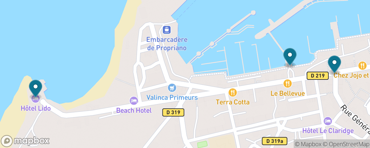 Map of the stops on “Corsican Deli Picnic on the Beach”