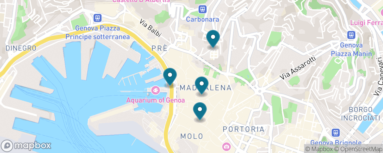 Map of the stops on “The Caruggi & Cathedral Classic”