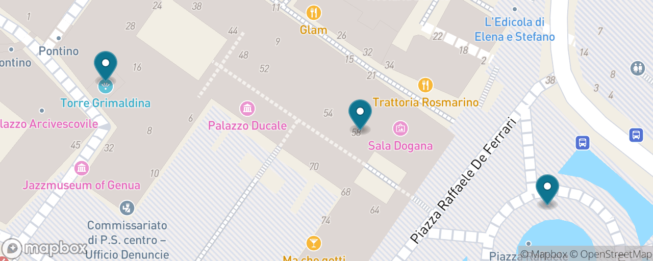 Map of the stops on “Up the Grimaldina: Prisons and a 360° City”