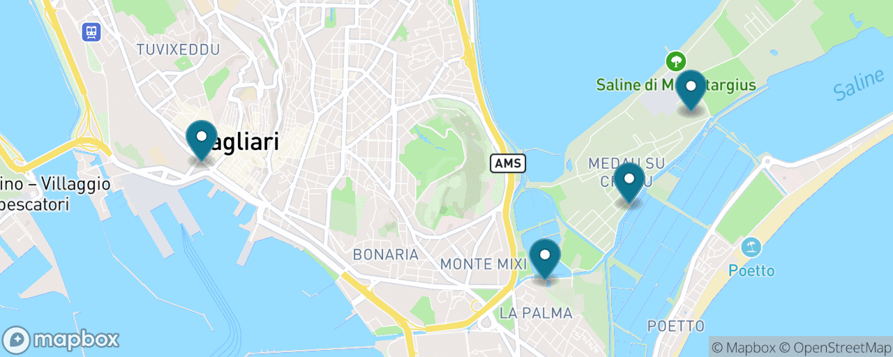 Map of the stops on “Flamingos, Salt Pans and a Rented Bike”