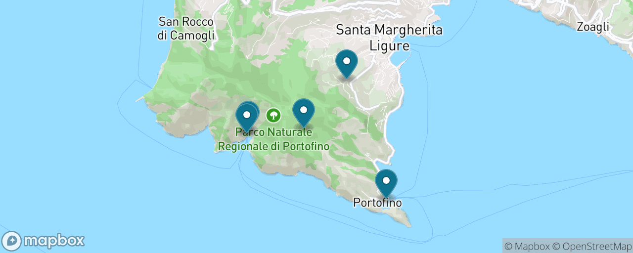 Map of the stops on “The Promontory Trail to San Fruttuoso”