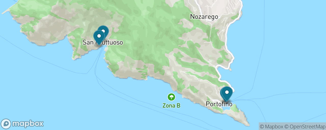Map of the stops on “San Fruttuoso Abbey by Boat”