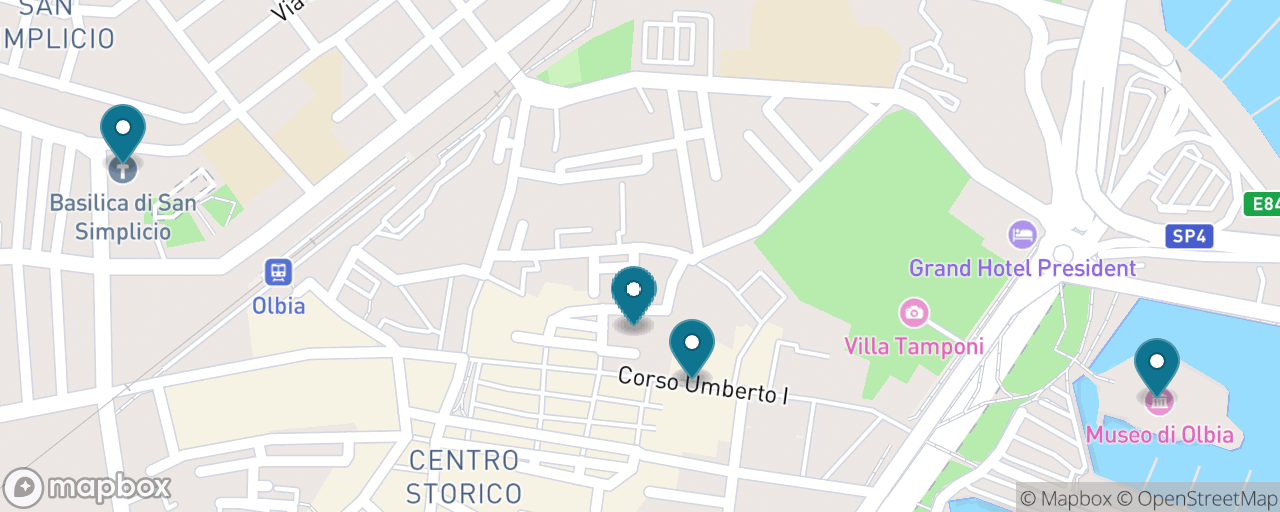Map of the stops on “Olbia on Foot, for Free”