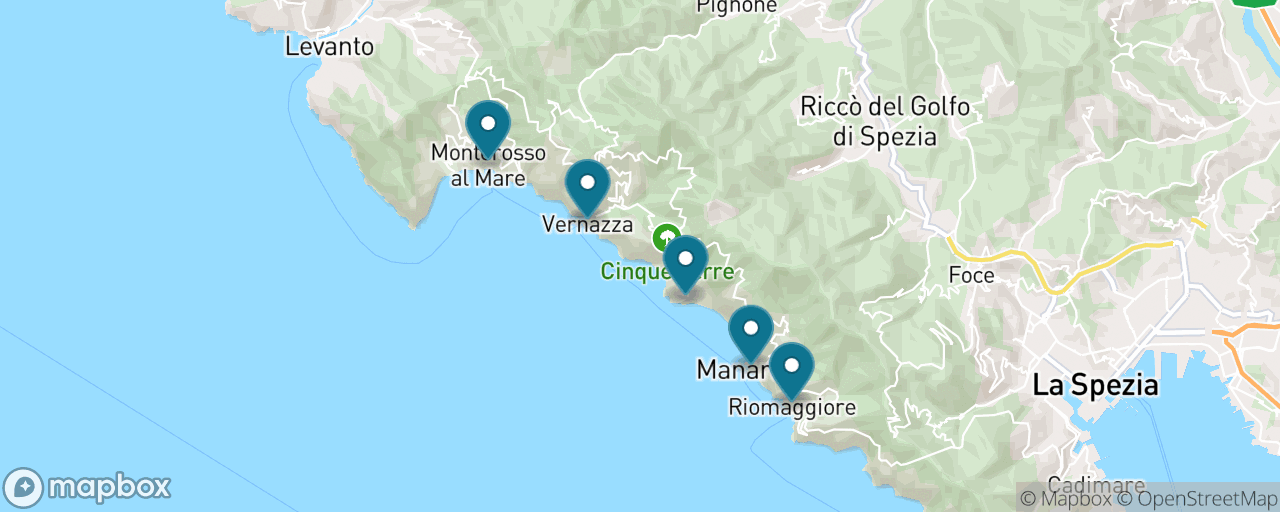 Map of the stops on “All Five Villages — The Full Sweep”