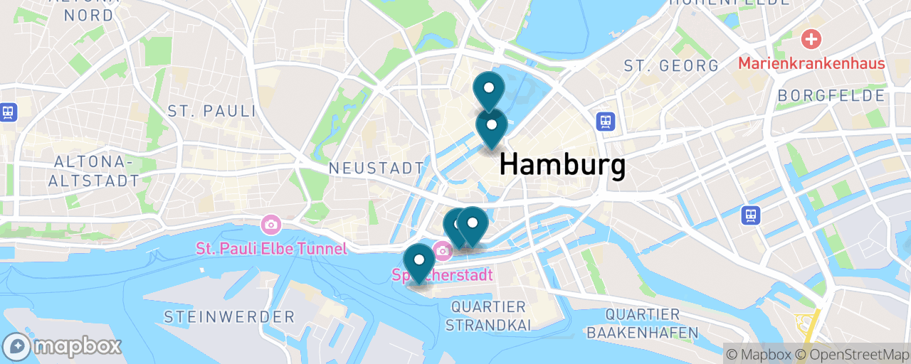 Map of the stops on “The Complete Hamburg”