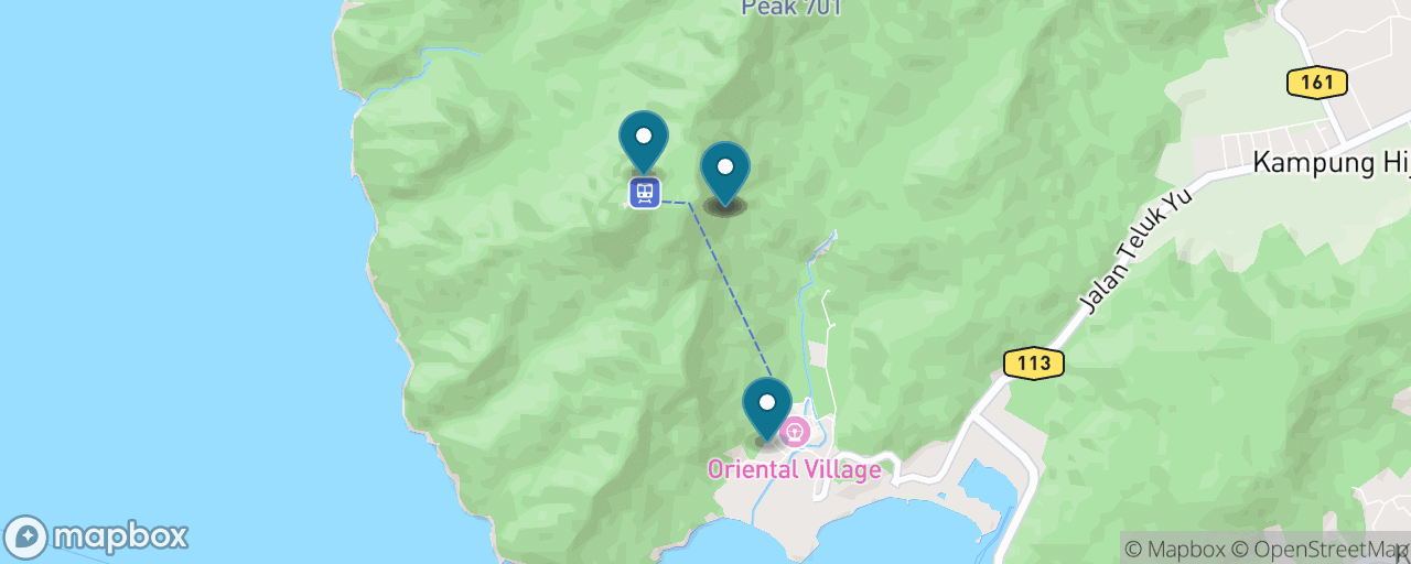 Map of the stops on “The SkyCab & the Sky Bridge”