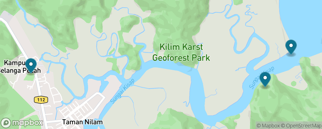 Map of the stops on “Kilim Geoforest Mangroves by Boat”